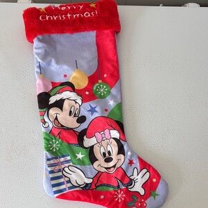 Disney Red and Green Stocking with Mickey and Minnie